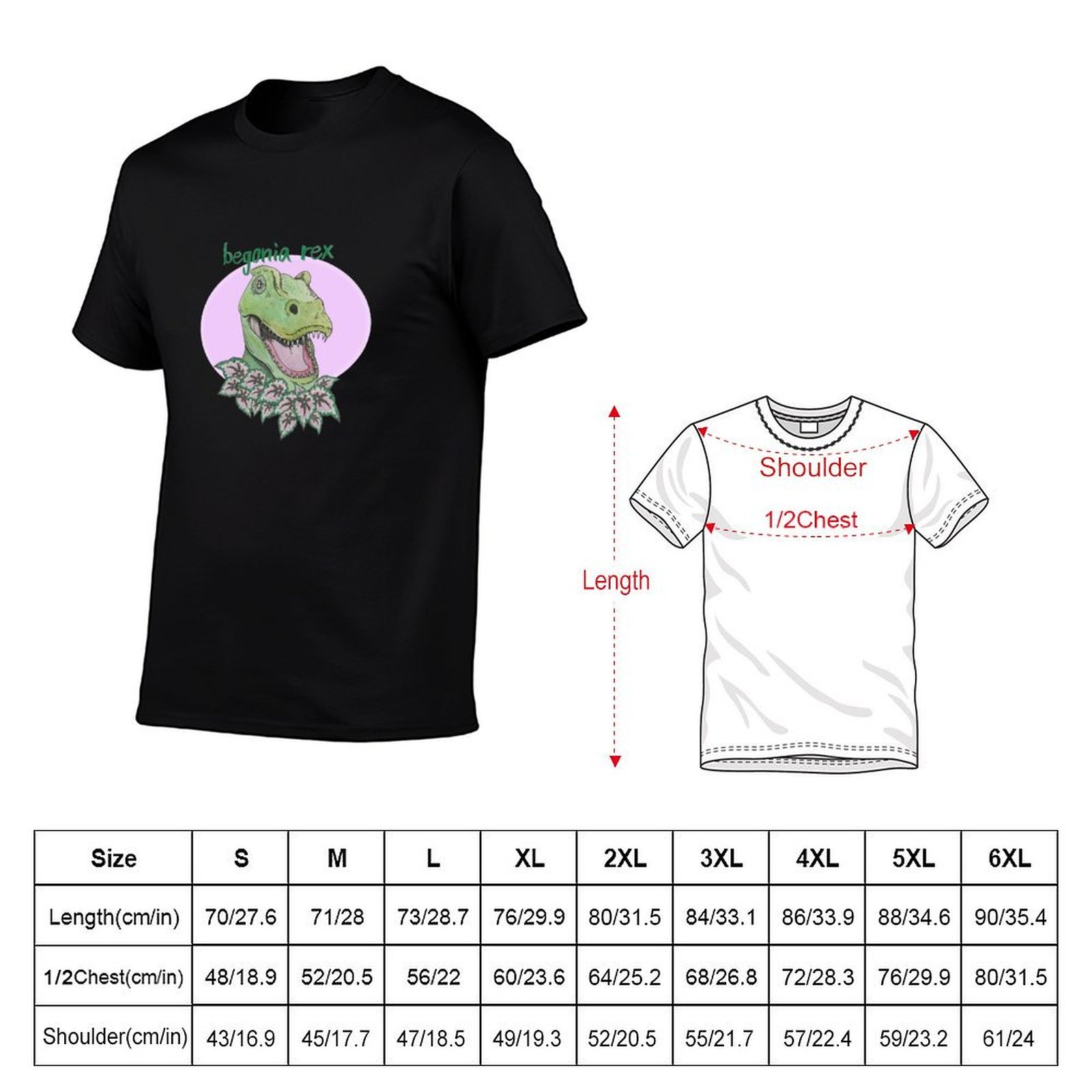 T-shirt T Rex Begonia (rose),  - Begonia Rex avis et prix